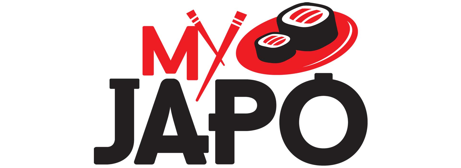 Logotipo de la pagina My Japo con unos palillos y unos futomakis